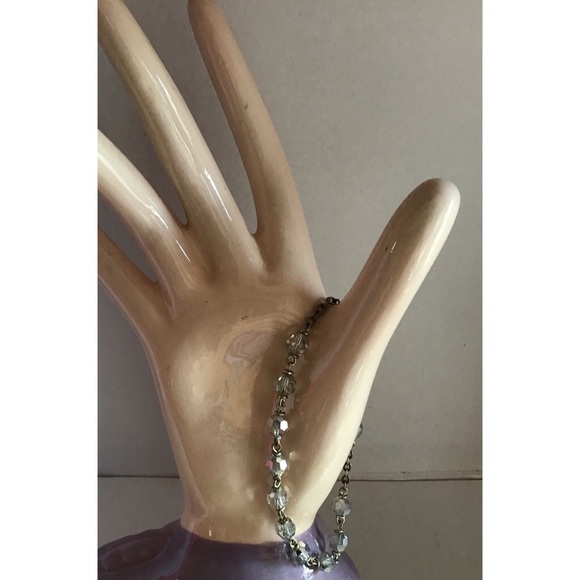 6 1/2” Crystal AB Faceted Glass Beaded Bracelet - Picture 4 of 8